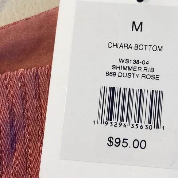 ONIA 2-PIECE BIKINI SWIM SUIT SHIMMER RIB DUSTY ROSE WOMENS M/L - Picture 7 of 8